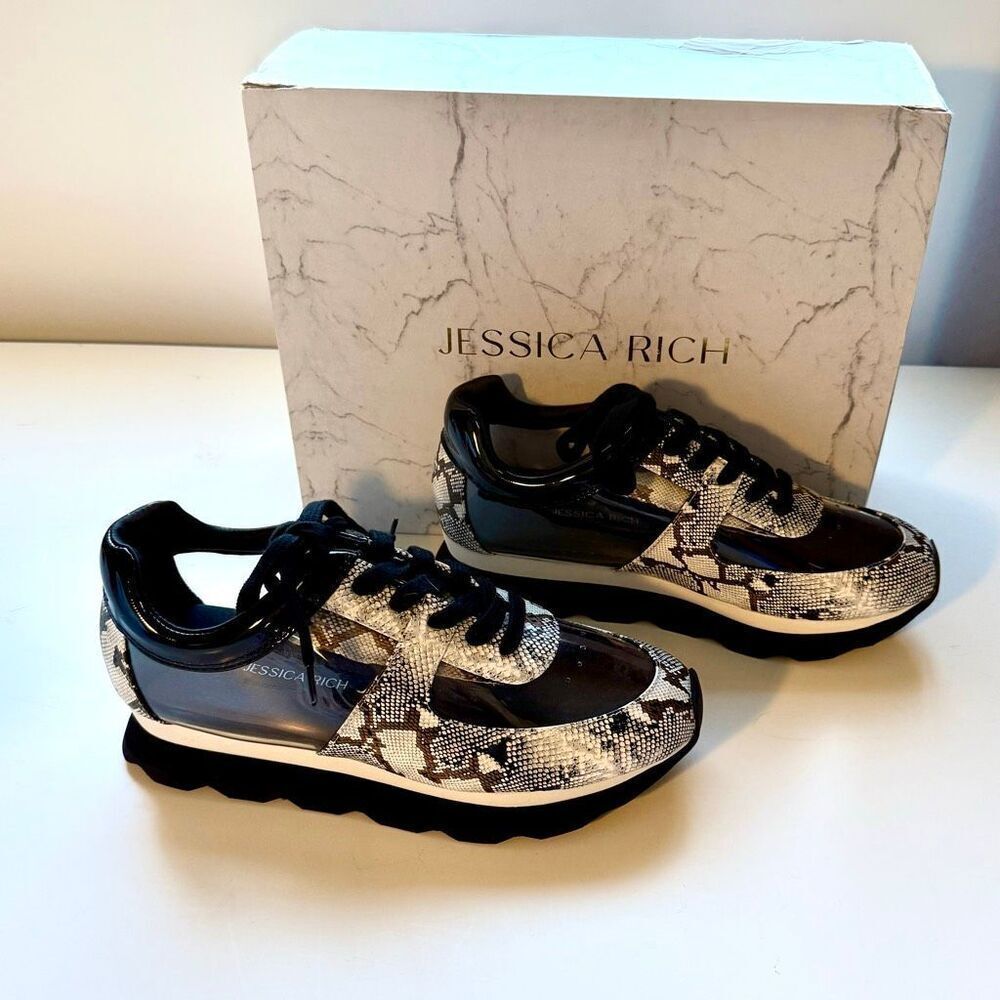 Jessica Rich Transparent Sneakers with snakeskin print . New with box! Size 39 (